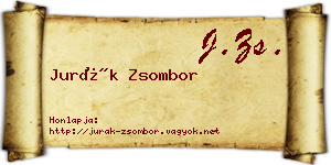 Jurák Zsombor névjegykártya